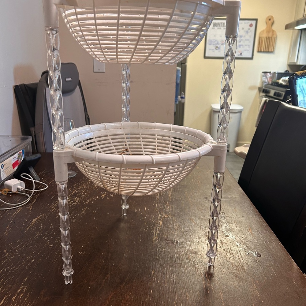 White Two-Tier Fruit Basket